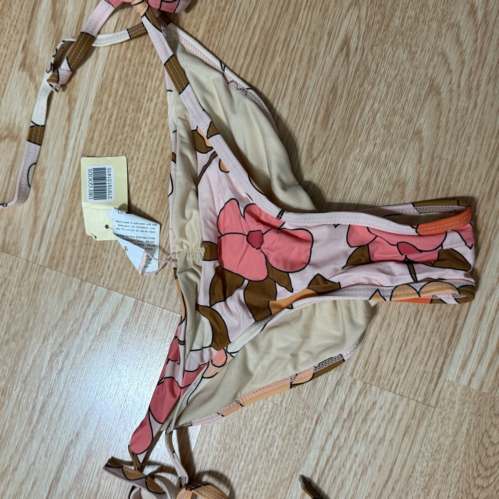 Floral Bikini Bottom with Ties